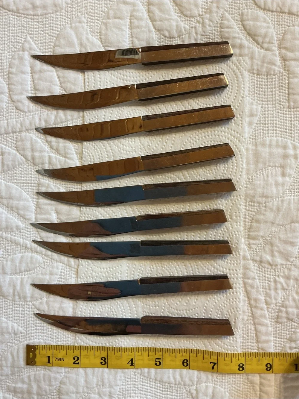 Vintage Vernco High Carbon Stainless Steel Knives Set Of 9 Japan